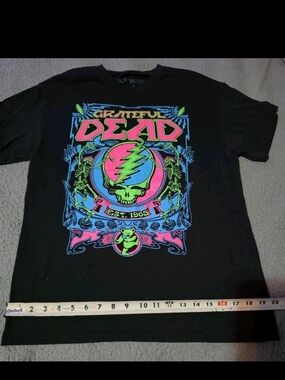 Liquid Blue Grateful Dead Neon Skull Tee - Black with Pink, Green, Blue